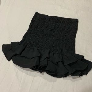 Smocked Skirt with Ruffle Hem